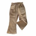thumbnail image 6 of Mifsaly Girls Waffle Knit Wide Leg Pants High Waisted Flare Sweatpants with Pockets Solid Color Outdoor Play Lounge Clothes, 6 of 6