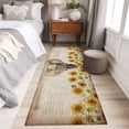 thumbnail image 4 of Runner Rugs 2x6 Ft, Vintage Elephants Non Slip Area Rugs for Kitchen Bedroom Entryway, Spring Summer Sunflowers Daisy Floral Washable Carpet Runner Rug Floor Mats for Bedroom Home Decor, 4 of 8