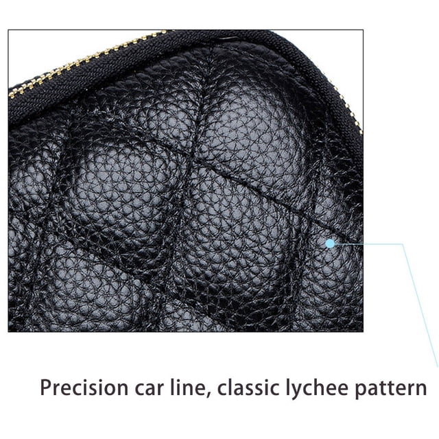 Women Wallets with Wrist Strap Photo Soft PU Card Holder Three-Zipper Pocket Purse Simple Style Handbag Coin Keys Soft Bag Purple
