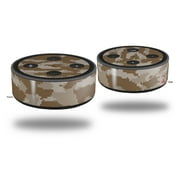 Skin Wrap Decal Set 2 Pack for Amazon Echo Dot 2 - WraptorCamo Digital Camo Desert (2nd Generation ONLY - Echo NOT INCLUDED)