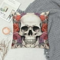 thumbnail image 2 of COMIO  Halloween Pillow Covers Rustic Skull Rose Floral Gothic Halloween Pillows Decorative Throw Pillows Case Fall Holiday Farmhouse Outdoor Cushion Covers for Couch, 2 of 5