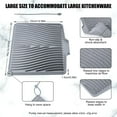 thumbnail image 2 of Food Grade Silicone Drainage Mat :Non-Slip and High Temperature Resistant Foldable (15.8 “x13” Gray) Built-in Drainage Channel - Countertop Protection - Multi-Purpose Mat,1PACK., 2 of 6