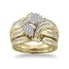3/4 Carat Diamond Cluster Bypass Bridal Set