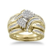 3/4 Carat Diamond Cluster Bypass Bridal Set