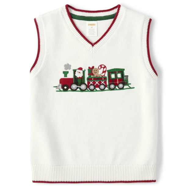 Chaleco de Suéter Gymboree con Estampado de Tren para Niño Pequeño 12M