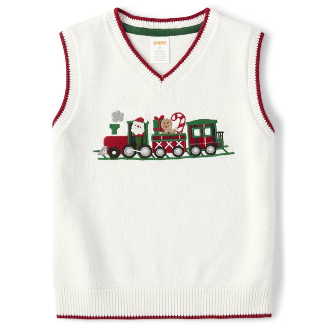Chaleco de Suéter Gymboree con Estampado de Tren para Niño Pequeño 12M
