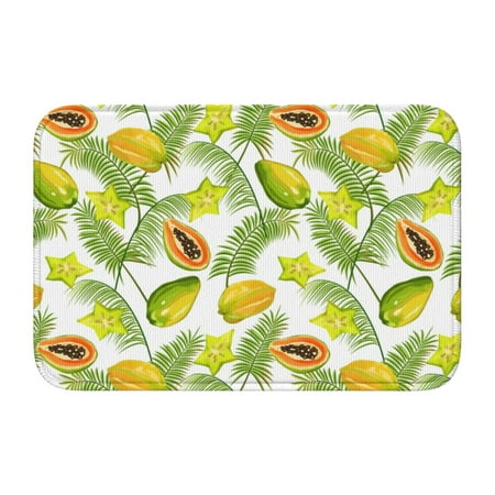 

Adjustable Apron - Bib Apron for Men Women Papaya star fruit leaf Waterproof Chef Aprons for Kitchen Gardening Cooking