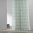 thumbnail image 5 of SeaGlass Blue Printed Faux Linen Sheer Curtain (1 Panel), SeaGlass Blue, 50W X 120L, 5 of 9