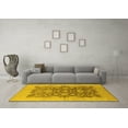 thumbnail image 3 of Ahgly Company Machine Washable Indoor Round Oriental Yellow Traditional Area Rugs, 7' Round, 3 of 4