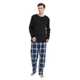 thumbnail image 3 of GLOBAL Conjunto de Pijama de Franela y Playera de Manga Larga para Hombre 100% Algodón Azul Marino a Cuadros XL, 3 of 6