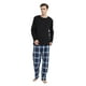 thumbnail image 3 of GLOBAL Conjunto de Pijama de Franela y Playera de Manga Larga para Hombre 100% Algodón Azul Marino a Cuadros XL, 3 of 6