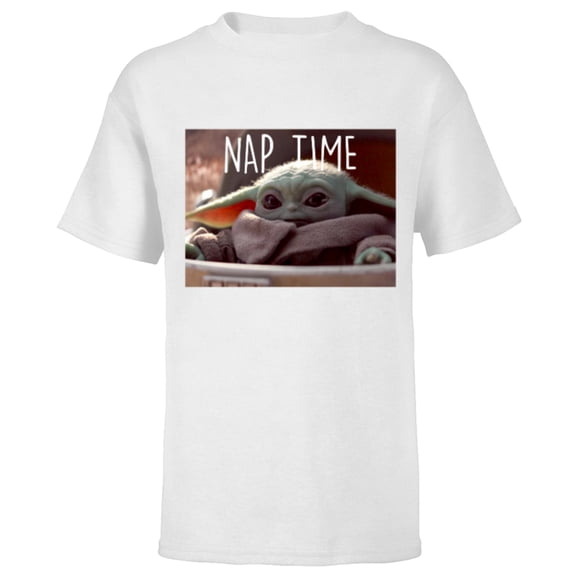 Star Wars The Mandalorian The Child Nap Time - Short Sleeve T-Shirt for Kids - Customized-White