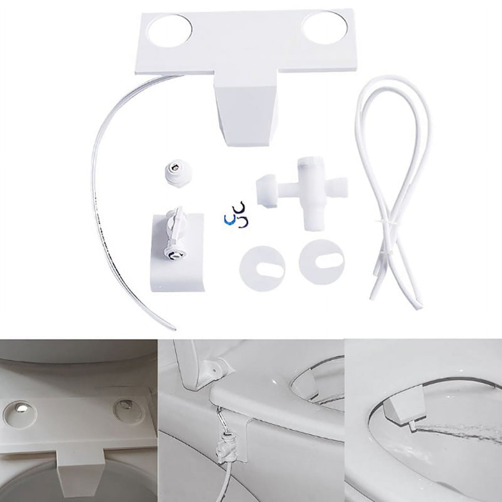 CleanStream Bidet Attachment, Model CS100, 6" x 8" Assembled Dimensions, Non-Electric Bidet Toilet Seat, White