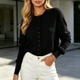 thumbnail image 7 of Vmvidoty 2026 Womens Cropped Cardigan Sweaters Trendy Lightweight Shrugs Button Up Long Sleeve Knit Tops Black M, 7 of 7