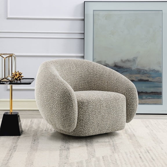 ACME Isabel Fabric Upholstered Chair with Swivel in 2-Tone Brown