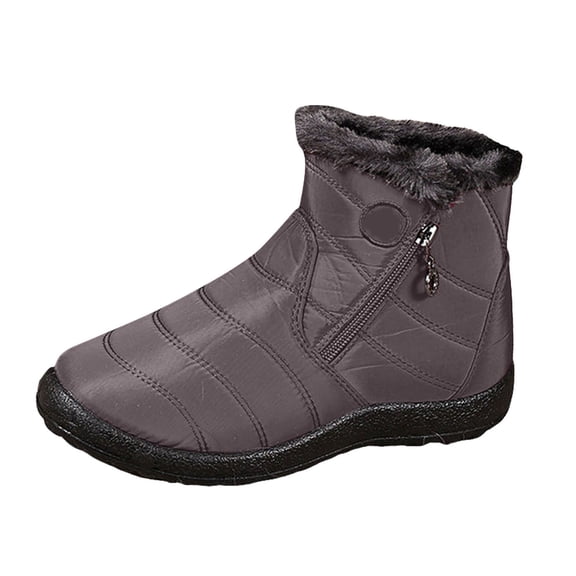 YLYL Women Snow Boots Waterproof No Slip Warm Fur Lined Slip on Outdoor Winter Short Boots