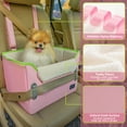 thumbnail image 4 of PETSFIT 16in Pet Booster Car Seat, Puppy Portable Dog Booster seat for Car with Clip-On Leash, Up to 25lbs (Pink), 4 of 8