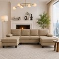 thumbnail image 2 of Leumius 104" U Shaped Sectional Sofa,Modern 4 Seat Oversized Sofa with Double Chaise for Living Room,Camel, 2 of 16