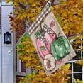 thumbnail image 5 of Fall Pink Green White Pumpkin Decorative House Flag, Autumn Plaid Check Farmhouse Garden Yard Outside Decorations, Thanksgiving Rustic Burlap Outdoor Large Home Decor Double Sided 28 x 40, 5 of 6
