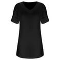 thumbnail image 4 of Bigersell Dresses for Women 2023 Casual Women's Casual Fashion V-Neck Solid Color Short Sleeve Short Skirt Dress formal Dresses for Female Wedding Guest Women A-Line Dresses, Style 30708, Black XXL, 4 of 5