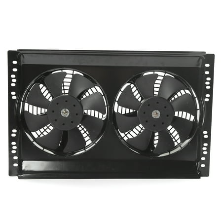 12V 80W Radiator Dual Cooling Fan Iron Frame High Power Water Tank Heat ...