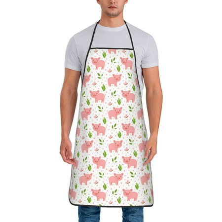 

Jgfou Funny Little Pigs Print Anti-fouling Apron for Men Women Waterproof Oil-Proof Kitchen Apron with Adjustable Straps Pocket and No-Pill No-Fade Fabric