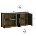 thumbnail image 2 of BELLEZE 65 Inch Buffet Sideboard Cabinet with Elegant Gold Trim, Modern Storage Console Table with Decorative Doors for Dining Room, Kitchen, and Living Room (Espresso Black), 2 of 7