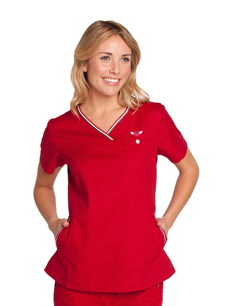 koi Classics Women's Ashley Crossover VNeck Solid Scrub Top