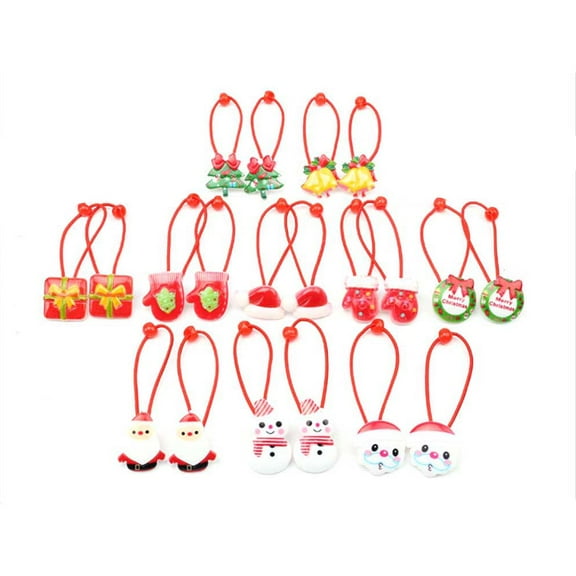 Gymnture Christmas Hair Ties for Kids - 20pcs (Random Pattern)