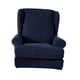 thumbnail image 5 of Funda de tela para sillón con respaldo de alas, universal, para muebles Azul oscuro, 5 of 9