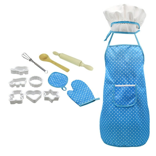 XFGOU storage storage Toys and Hobbies Baking Complete 12 Kids Set Cooking Pcs and Apron Includes Simulation kitchen toy Simulation kitchen toy