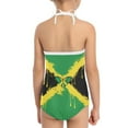 thumbnail image 5 of FOR U DESIGNS Jamaican Flag One Piece Swimwear for Girls 7-8 Years Old Adjustable Neck Strap Quick Dry Bathing Suit Fashion Beach Swimsuit, 5 of 6