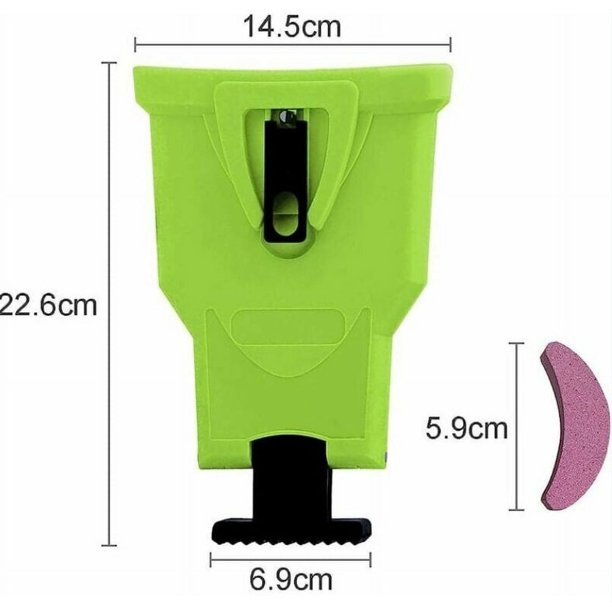 Afilador de cadena verde para motosierra, cadena de deshierbe, con 4 piezas de piedra de afilar reemplazable