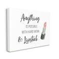 thumbnail image 3 of Stupell Industries Anything Possible With Lipstick Glam Makeup Inspiration Graphic Art Gallery Wrapped Canvas Print Wall Art, Design by CAD Designs, 3 of 7