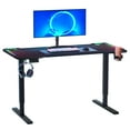 thumbnail image 3 of Student Computer Desks, 56in Gaming Desk, 3 Levels Electric Lift Standing Desk, Ergonomic Computer Game Table with Colorful Light Strip,Height Adjustable PC Workstation Desk,Home Office Stand Up Desk, 3 of 7
