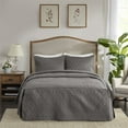 thumbnail image 4 of Madison Park Traditional 100 Percent Polyester Fitted Bedspread in Gray, 4 of 15