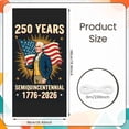 thumbnail image 2 of Red White Blue 250th Anniversary Banner Vintage Retro Washington Commemorative Backdrop Star Pattern Semiquincentennial Motif Founding Father Display for National Holiday Celebration Patriotic Event, 2 of 8