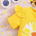 thumbnail image 6 of TOWED22 Newborn Baby Girl Shorts Set Little Cutie Outfits Strawberry/Orange Short Sleeve Romper Frill Trim Shorts Headband(Yellow,0-3 M), 6 of 9