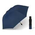 thumbnail image 4 of Compact Reverse-Folding Black Vinyl Umbrella with 8-Rib Sturdy Frame and 99cm Wide Canopy for All-Weather Protection, 4 of 6
