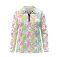 thumbnail image 2 of Uorisanigo Easter Bunny Women's Long Sleeve Golf Shirt Size S Fashionable Quarter Zip Colorful Moisture Wicking Casual Tennis Activewear Soft Quarter Zip Pullover, 2 of 7
