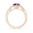 thumbnail image 2 of ANGARA Natural 1.15 Ct. Amethyst with Diamond Halo Ring in 14K Rose Gold for Women (Ring Size: 11.5), 2 of 10