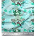 thumbnail image 1 of Soimoi polyester Crepe Fabric Dot,Autumn Leaves & Girl Winter Theme Printed Fabric 1 Yard 42 Inch Wide, 1 of 1