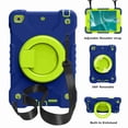 thumbnail image 2 of Dteck iPad Mini 4 / Mini 5 2019 Case Shockproof With Shoulder Strap 360 Degree Kickstand Three Layer Silicone Cover for iPad Mini 5th/4th Gen 7.9", Navyblue+Grass Blue, 2 of 9