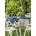thumbnail image 4 of Outdoor Tablecloth with Umbrella Hole Zipper Blue Truck Yellow Sunflower Round Tablecloth 54" Waterproof Outside Table Cloth Summer Botanical Grey Plaid Patio Table Cover Tablecloths for Picnic Party, 4 of 8