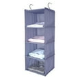 thumbnail image 2 of Étagère Suspendue Garde-Robe, 4 Compartiments Organisateur de Camping en Coton de Haute Qualité avec Cadre en Fer Ensemble de Rangement, 2 of 9