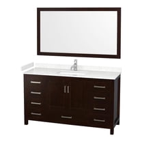 Wyndham Collection Sheffield 60" Wood Single Bathroom Vanity in Espresso/Chrome