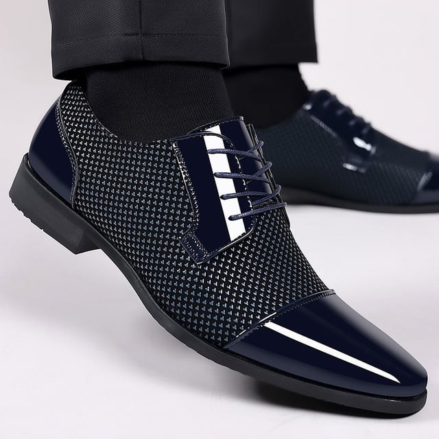 Zapatos de hombre de primavera y otoño, zapatos de vestir de negocios de talla grande para jóvenes, zapatos de cuero para hombres
