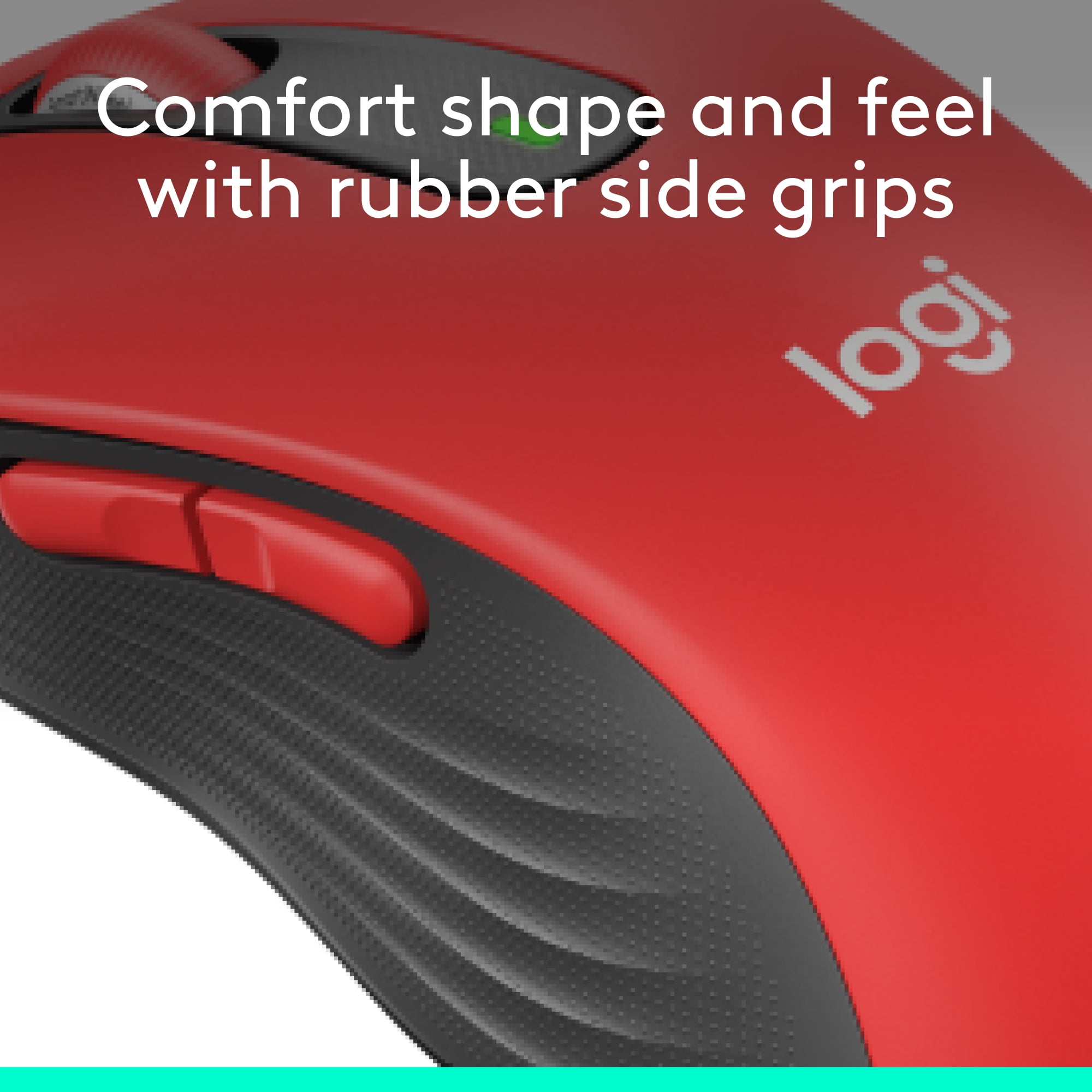 Logitech Signature M650 L Full Size Wireless Mouse - For Large Sized Hands, 2-Year Battery, Silent Clicks, Customizable Side Buttons, Bluetooth, Red