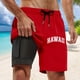 thumbnail image 3 of Bañador para hombre con forro compresivo - Pantalón corto tipo board short, cintura elástica - 95 % poliéster, tallas S-XXXXXL para playa/deporte, 3 of 4