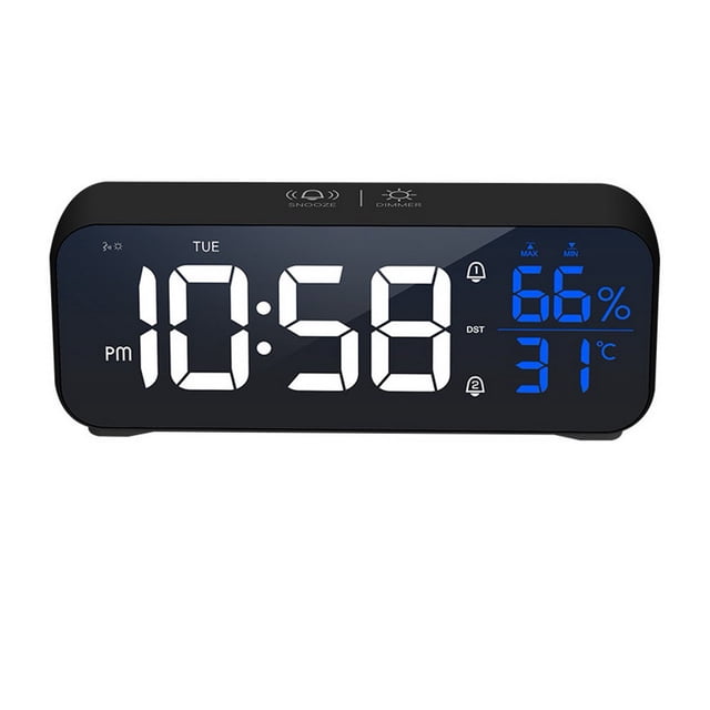 Digital Alarm Clock 1 Set Awaken Glow-in-the-dark Creative Temperature Humidity LED Clock